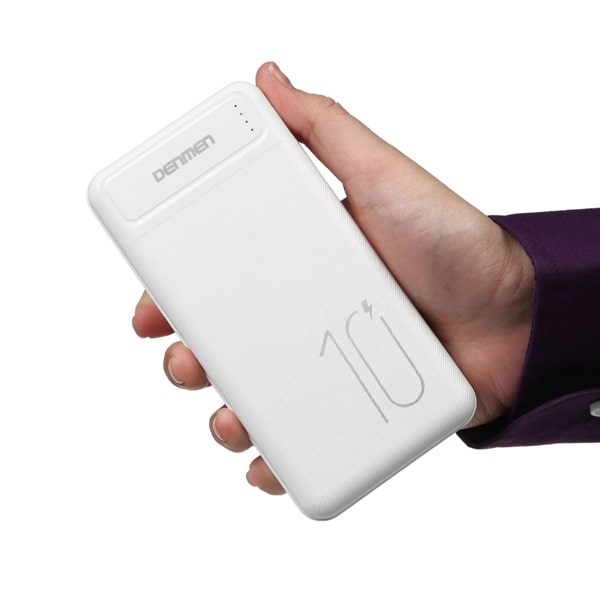 VDENMENV DR09 10000mAh Power Bank | Fast Charging | Portable Battery | Black & White