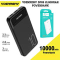 VDENMENV DR09 10000mAh Power Bank | Fast Charging | Portable Battery | Black & White